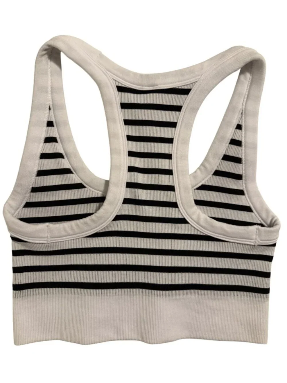 Free People FP Movement Go To Striped Sports Bra Black White M/L NWT